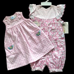 Vintage Girls 18 Months‎ Dress & Romper Pink & White Hartstrings & Wee ‘n Me